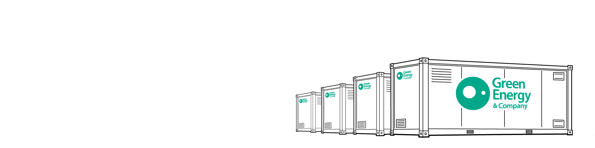 送電線と鉄塔、コンテナ型蓄電池のイラスト（上部）
