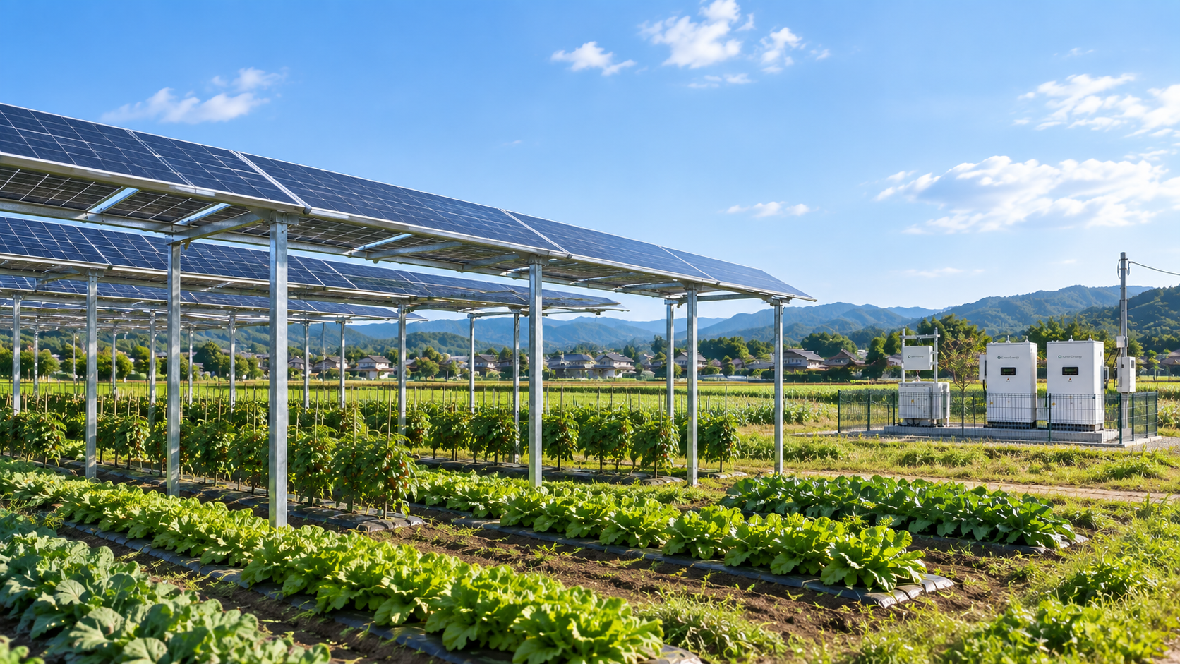 農地と太陽光発電を両立するソーラーシェアリング設備